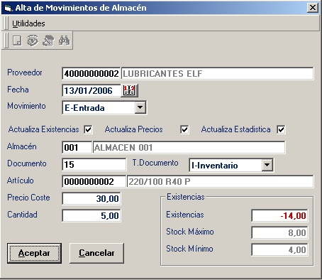 Movimientos Almacen 2